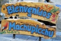 Welcome Sign in Machu Picchu Pueblo