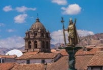 Inca Empire - Inca Pachacutec Fountain, Plaza de Armas, Cusco, Peru