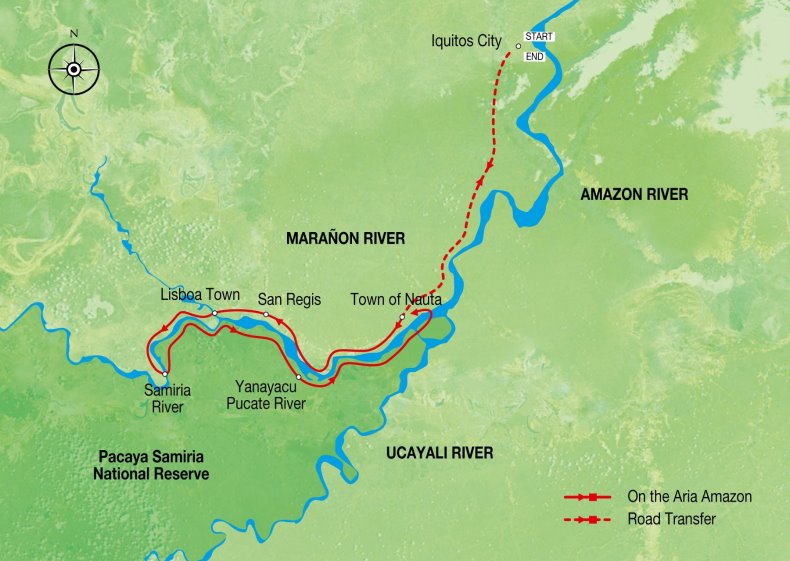 Aria Amazon 3 Night Itinerary Low Water Season