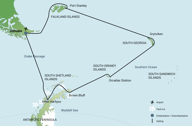 Falkland Islands, South Georgia, and the Antarctic Peninsula