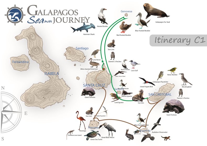 Galapagos Seaman Journey 8 Day C1 Itinerary