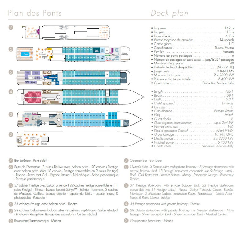 Le Boreal Deck Plan