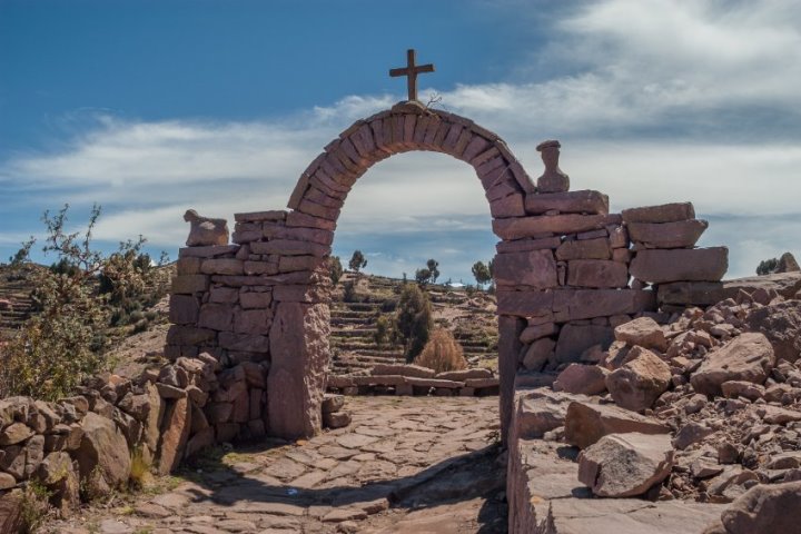 Taquile Gate, Lake Titicaca, Peru