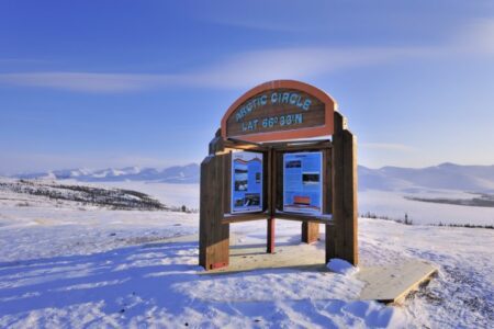 Sign at the Arctic Circle