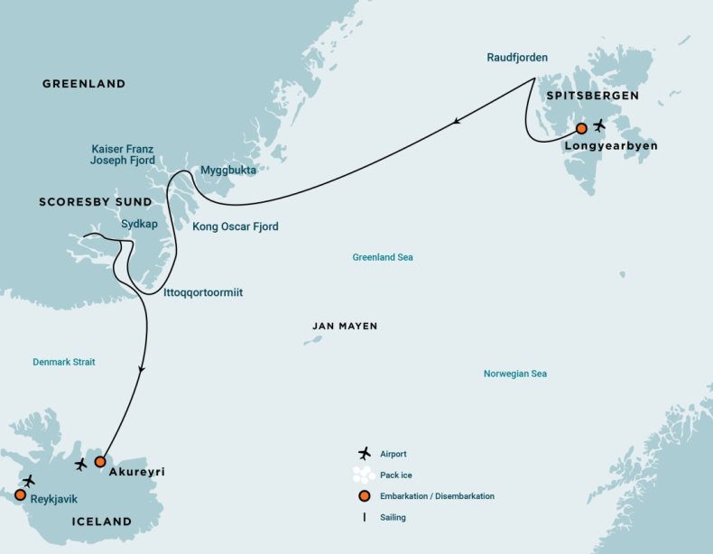 Spitsbergen, Northeast Greenland, and Aurora Borealis