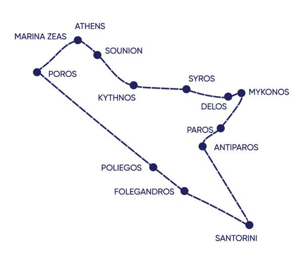 Itinerary Map - Jewels of the Cyclades
